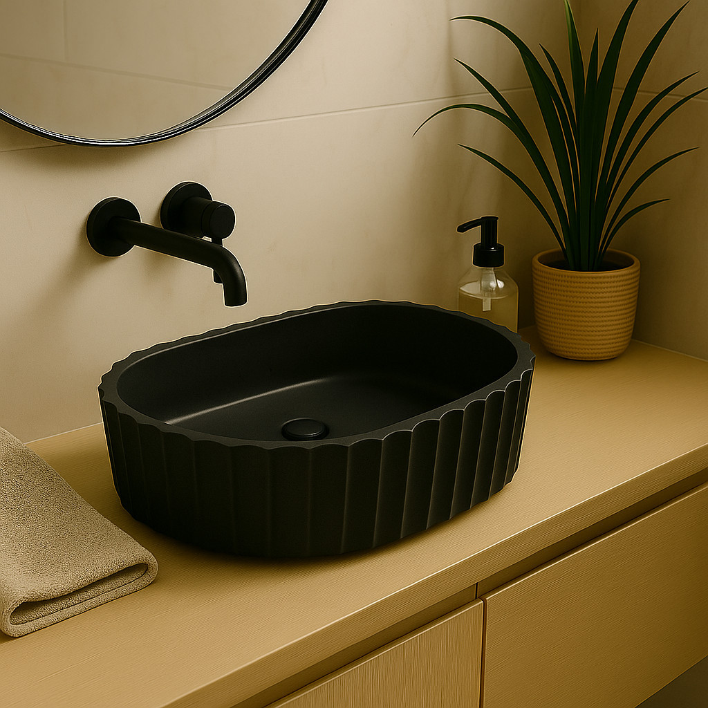 Cuba De Concreto Zig Zag  Para Banheiro Sobrepor Design Elegante