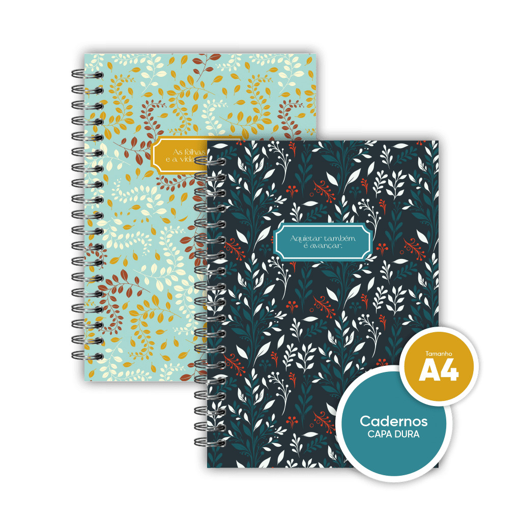 Caderno A4 pautado 80 folhas - Coleção Estações