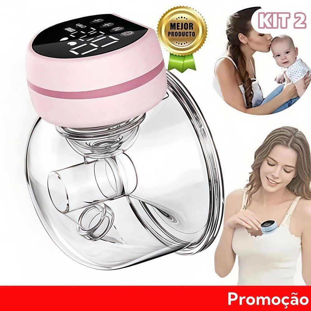 Bomba de tira leite elétrica portátil para leite materno recarregável, kit 1/2, livre de mãos