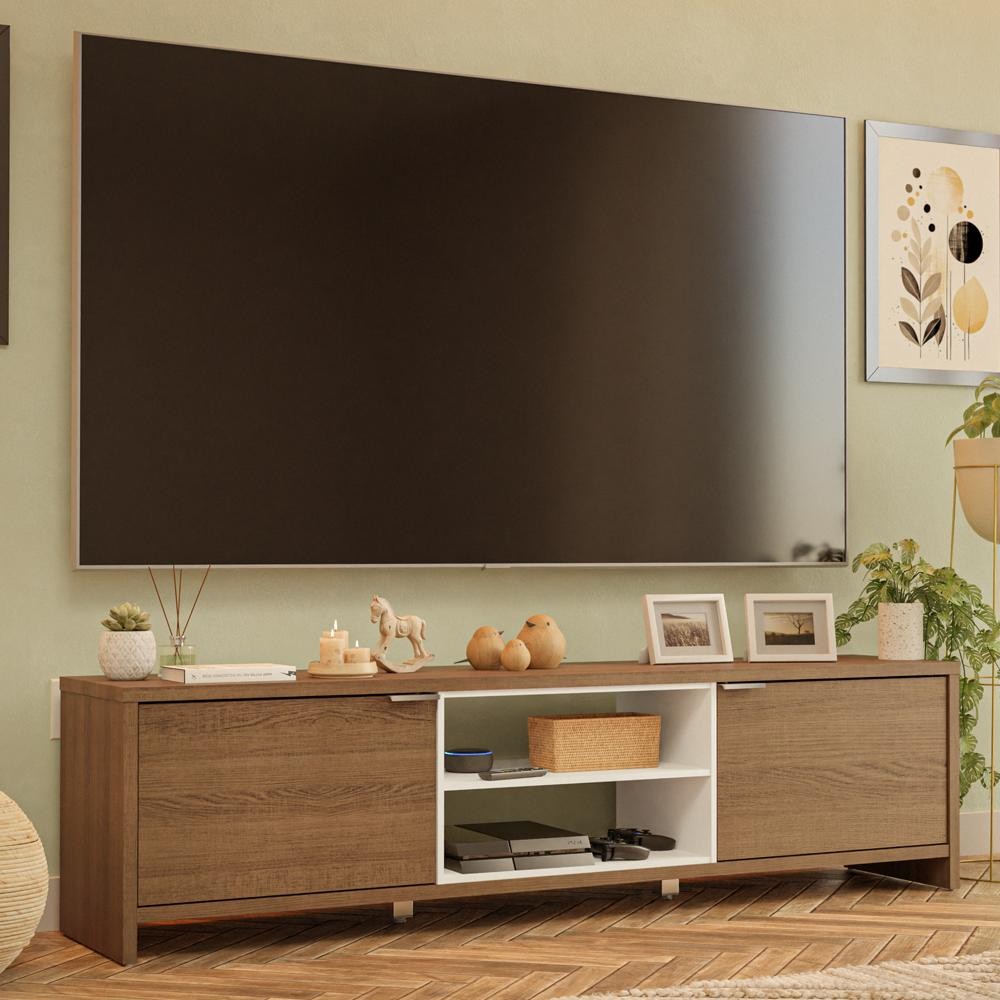 Rack para TV até 80 Polegadas 180cm 2 Portas Linz Madesa em Oferta na Shopee