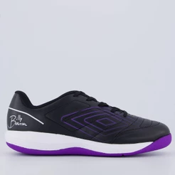 Chuteira Umbro BR Futsal Juvenil Preta e Roxa