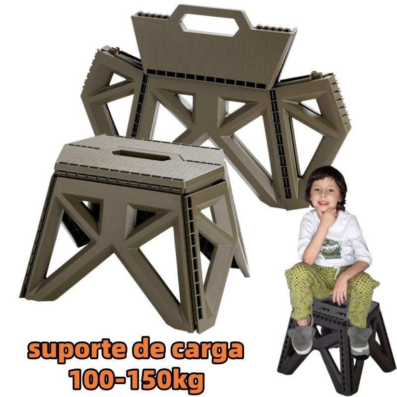 Banco Dobrável Super Resistente Até 150kg Compacto Leve Camping Pesca Dia  Multifuncional