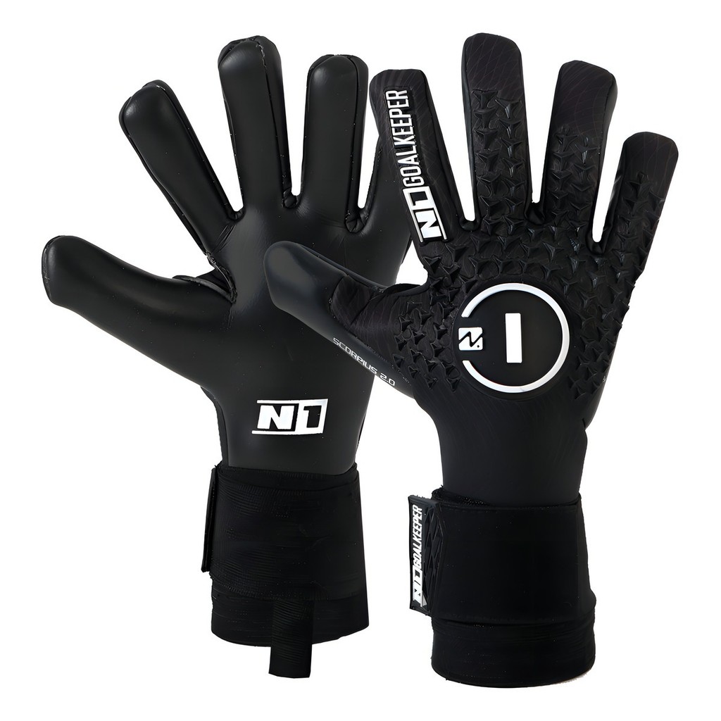 Luva De Goleiro Profissional N1 Scorpius 2.0 Com Brinde Corte Negativo Latex Alemão Grip Extremo