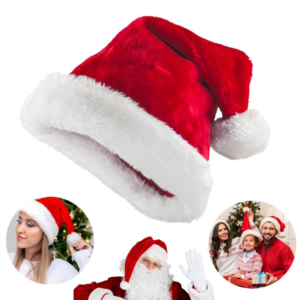 Gorro Papai Noel Veludo Premium Vermelho Touca Natal Adulto/infantil
