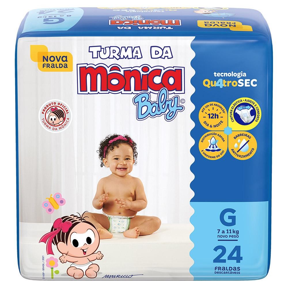 Fralda Turma da Mônica Baby Jumbo G com 24un em Oferta na Shopee