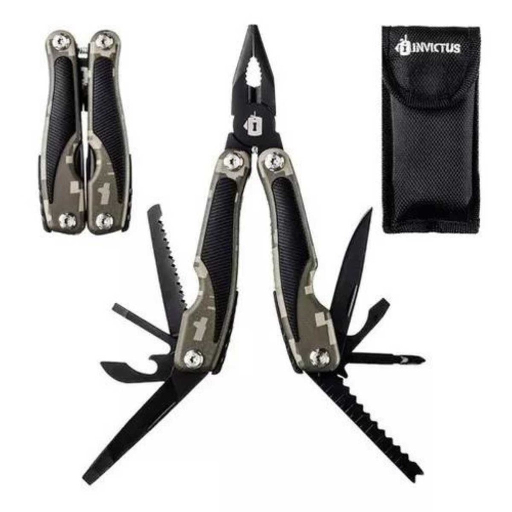 ALICATE MULTITOOL PRECISION INOX - 9 FUNÕES TÁTICO - INVICTUS