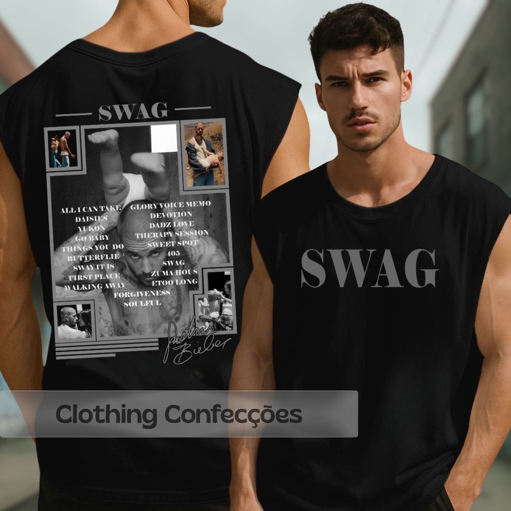 Camiseta Cavada Oversized Album Swag Justin Cantor Bieber Go Baby Musica Pop