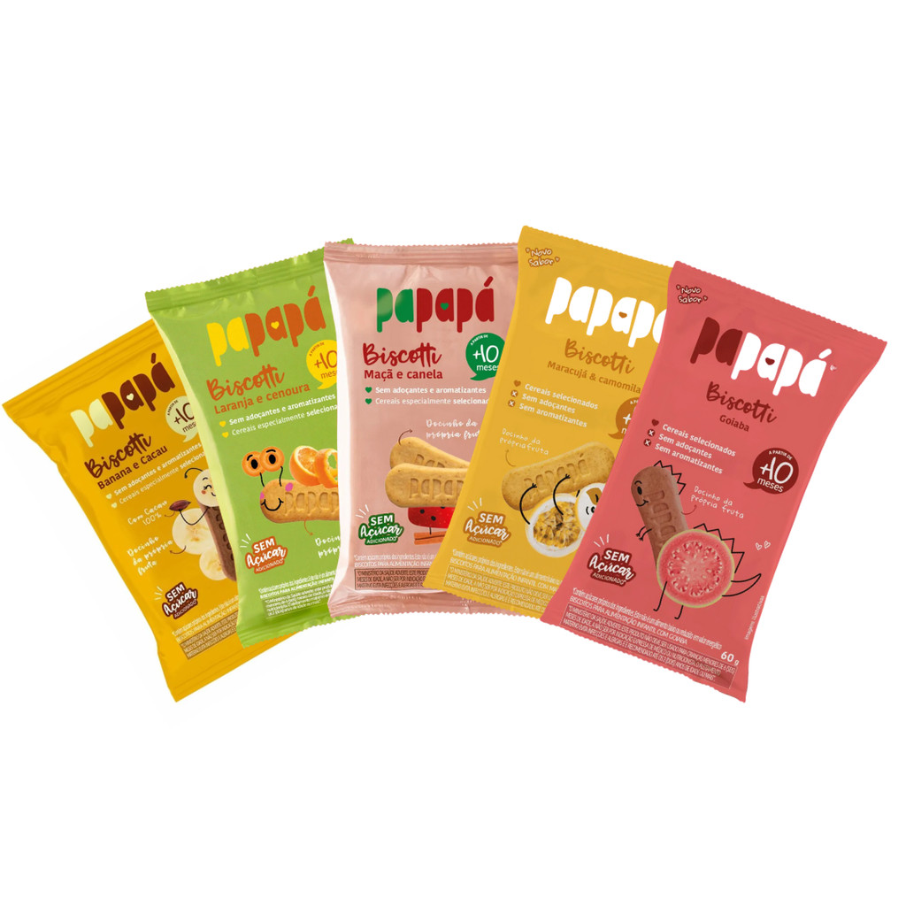 Kit c/ 5 Biscotti  Sabores Diversos  - Papapa