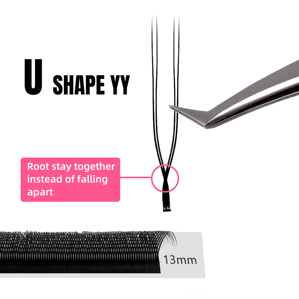 Cílios KOREMAZ em forma de U Forma de Cílios YY Extensão de Cílios 2D Y 3DYY Cílios de Volume Natural fadva