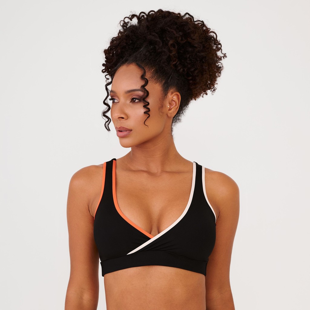 Top Zouk Preto Poliamida Com Bojo em Oferta na Shopee