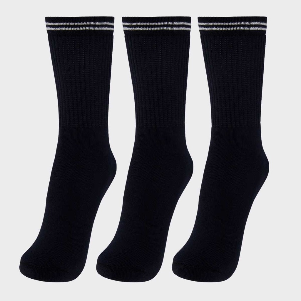 Kit Meia Lupo Sport Básica Cano Longo 3 Pares Preta