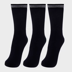 Kit Meia Lupo Sport Básica Cano Longo 3 Pares Preta