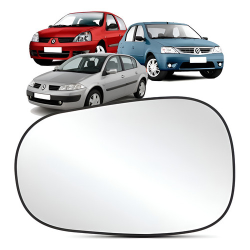 Lente Retrovisor CLIO 1996 a 2012 LOGAN 2007 a 2009 - SEM BASE
