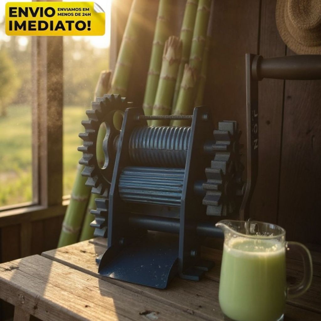 Engenho Manual de Cana 03 Moendas Garapeira Engenhoca 40Litros/h