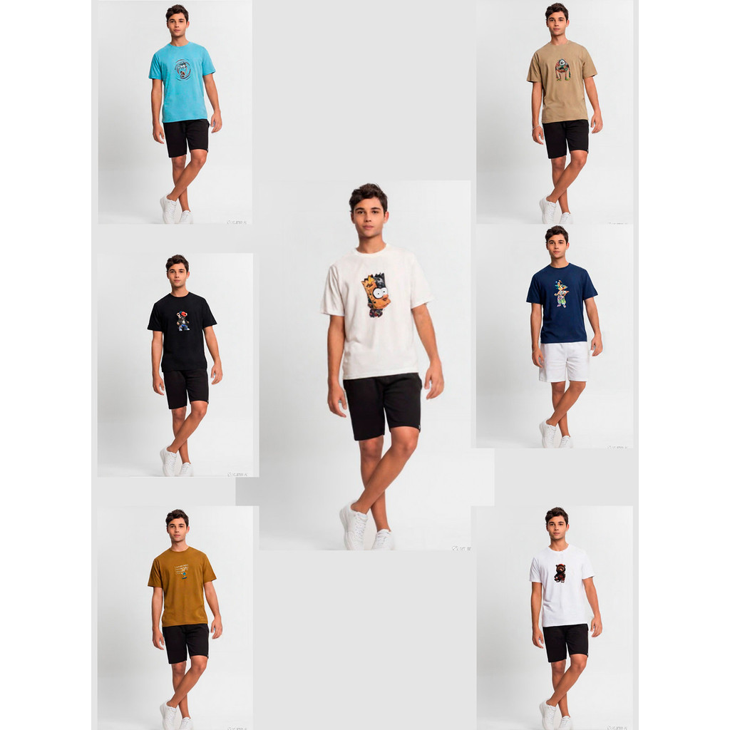 Kit com 3 Camisetas Aleatórias Infantil e Juvenil Estampada | Moda Masculina, Confortável e Estilosa – 100% Algodão
