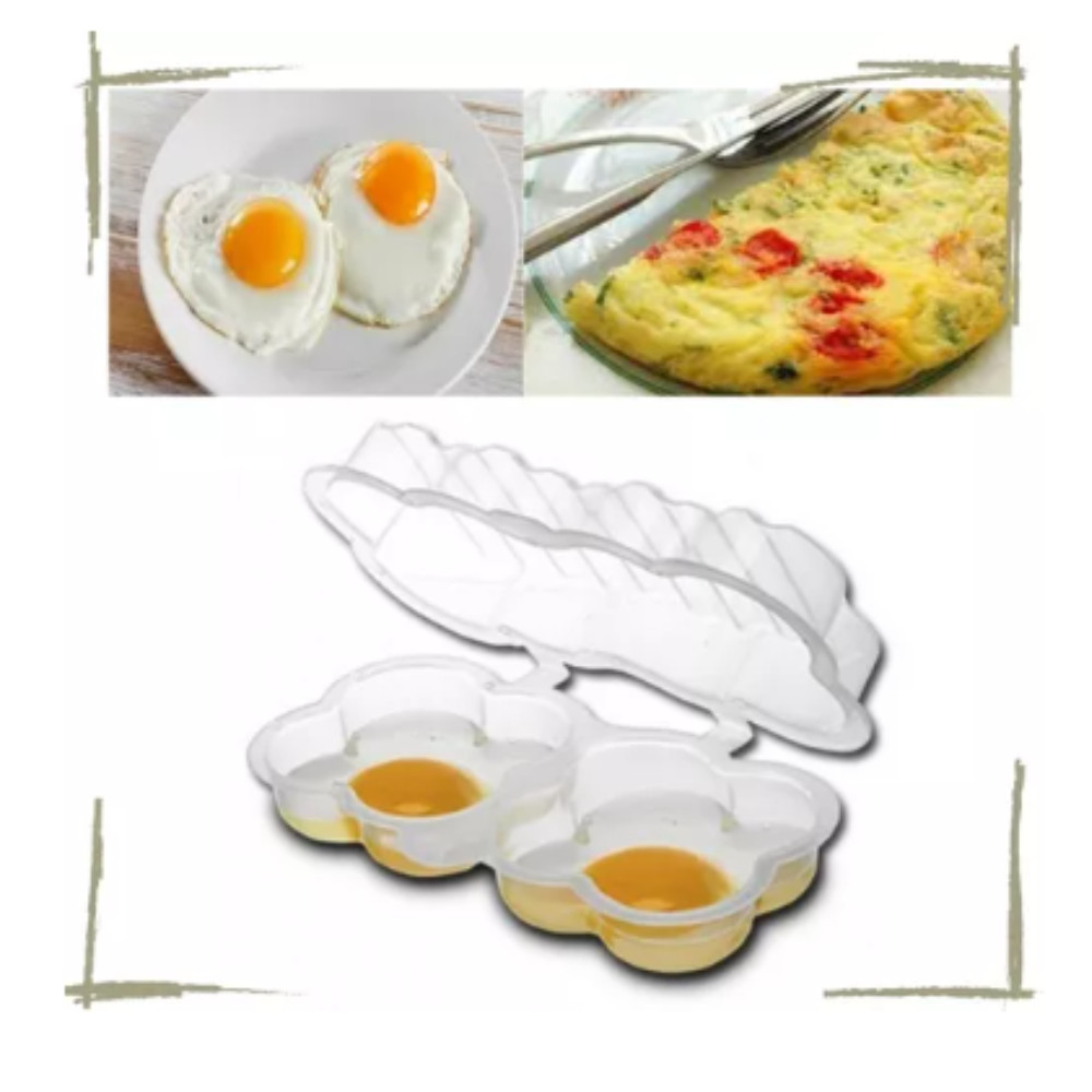 Forma Ovo E Omelete Microondas 2 Em 1 Flor Sem Óleo Saudável Fácil Omeleteira