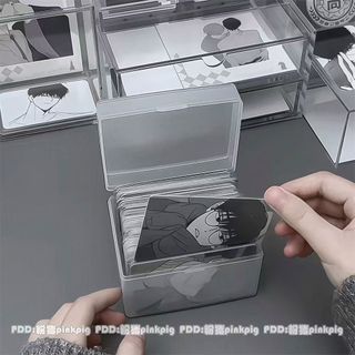 Ins estilo transparente fosco caixa de armazenamento japonês simples Clamshell caixa pequeno cartão Cultural criativo ar