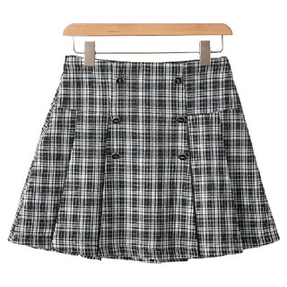 [Baba] 26 verão novo estilo marca desconto feminino cintura alta xadrez estilo Preppy saia curta 098