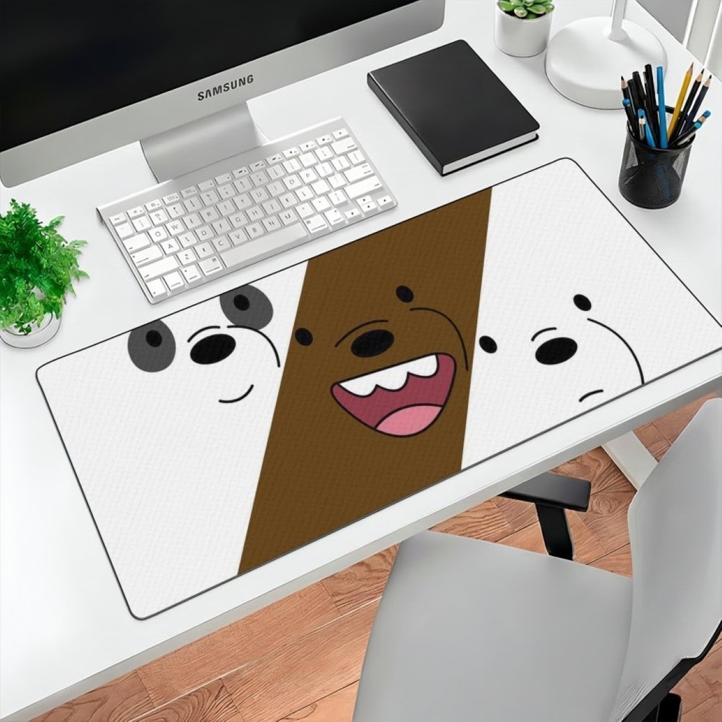 Mousepad Ursos Sem Curso Cartoon 80x30 Grande Antiderrapante Infantil Geek Divertido Mouse Pad Grande RGB