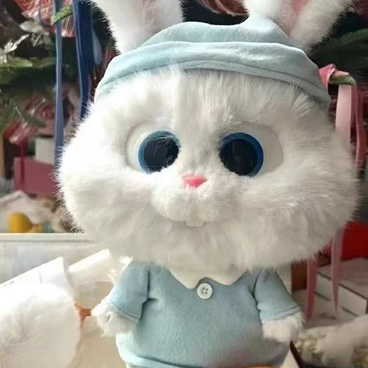 Super Fofo Brinquedo de Pelúcia Snowball Rabbit Boss 35cm Versão Pijama Secret Life Pet OTK4