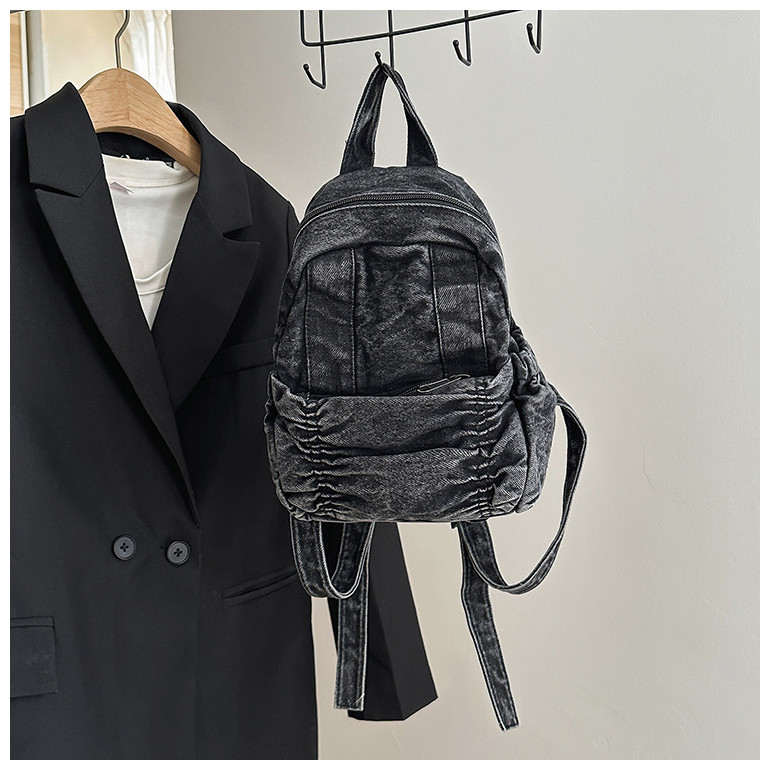 ** Mini mochila pequena, bolsa de lona jeans, mochila pequena moderna, bolsa escolar de compras
