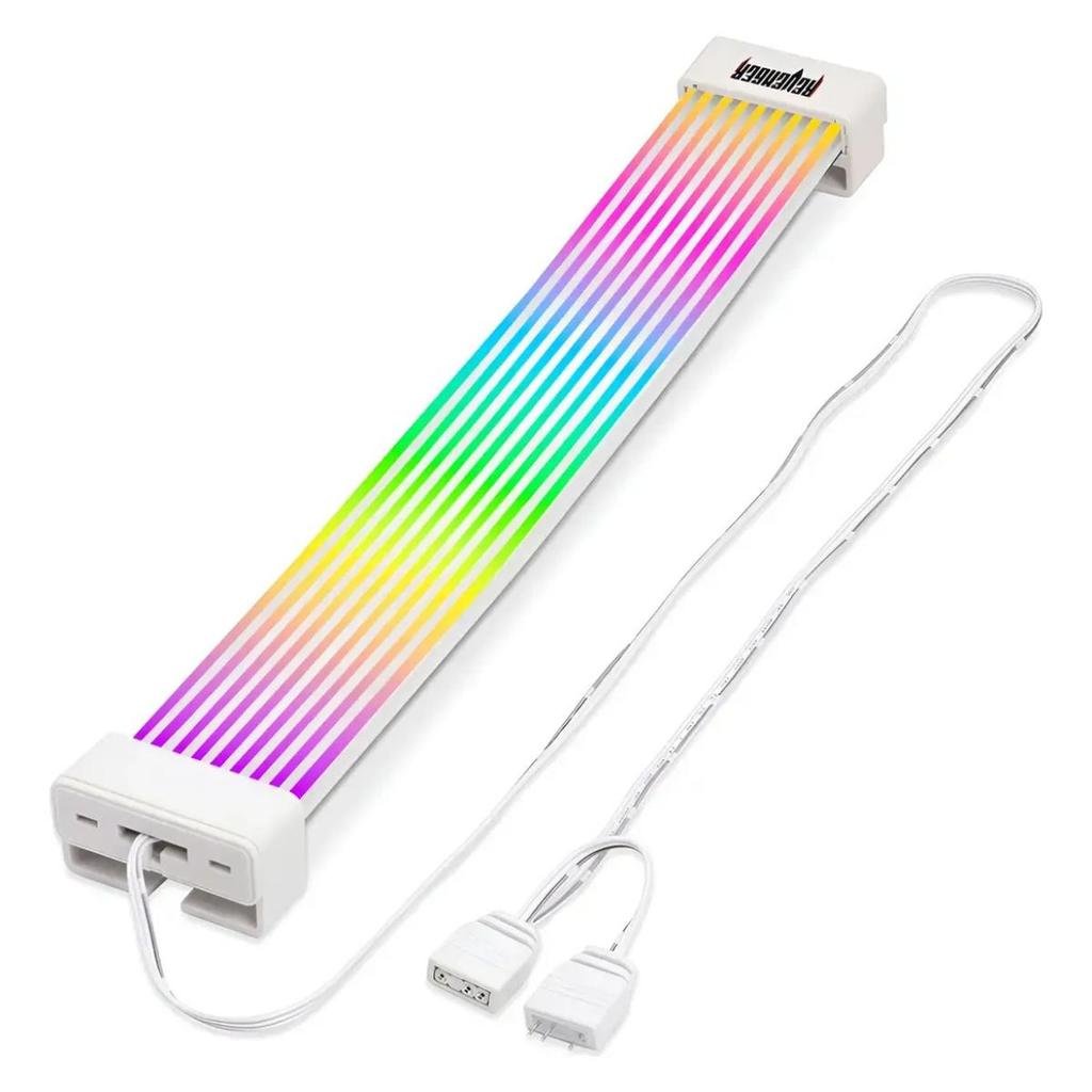 Cabo Extensor ARGB para GPU 8 Pinos 2x8 Pinos 81 LEDs RGB Aura Sync Mystic Light Gamer Setup Silicone Ultra Macio