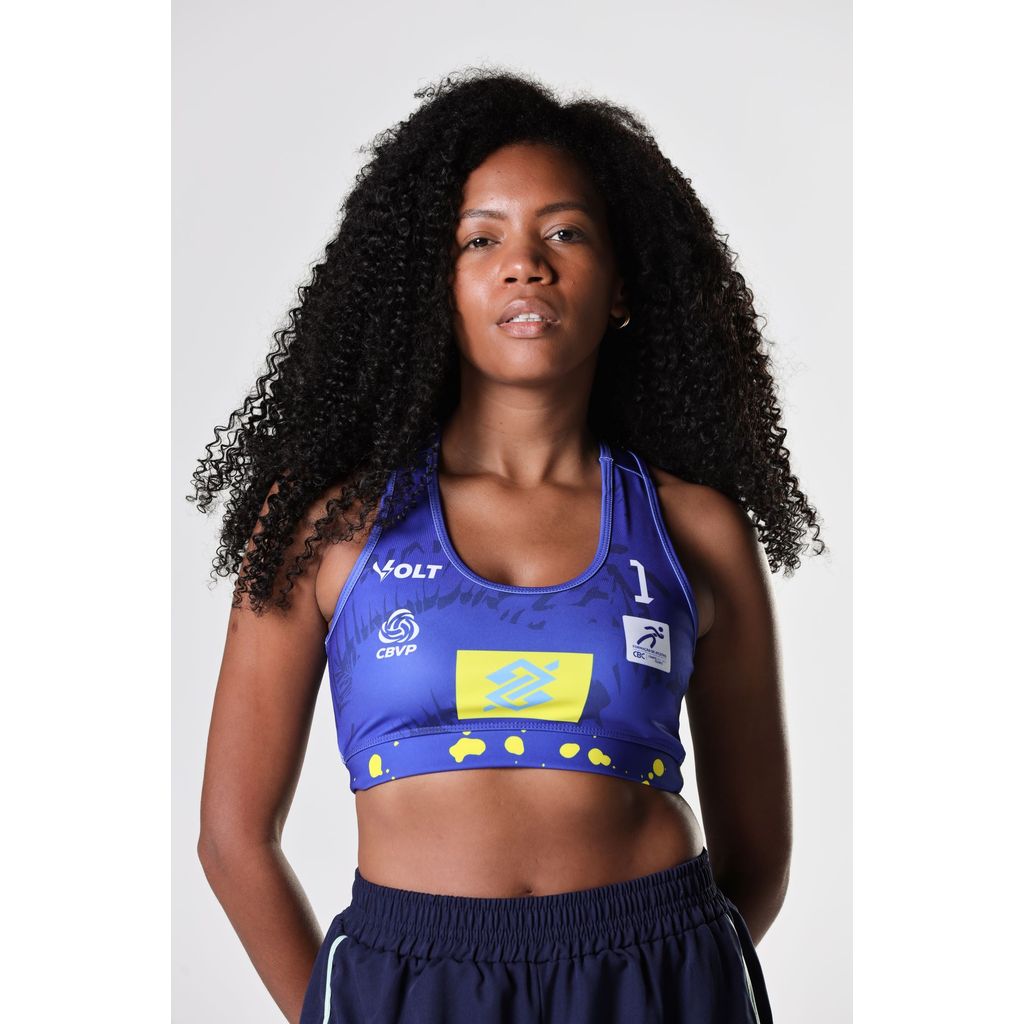 Top 1 Vôlei de Praia Brasil Oficial Feminino Azul-Marinho Volt