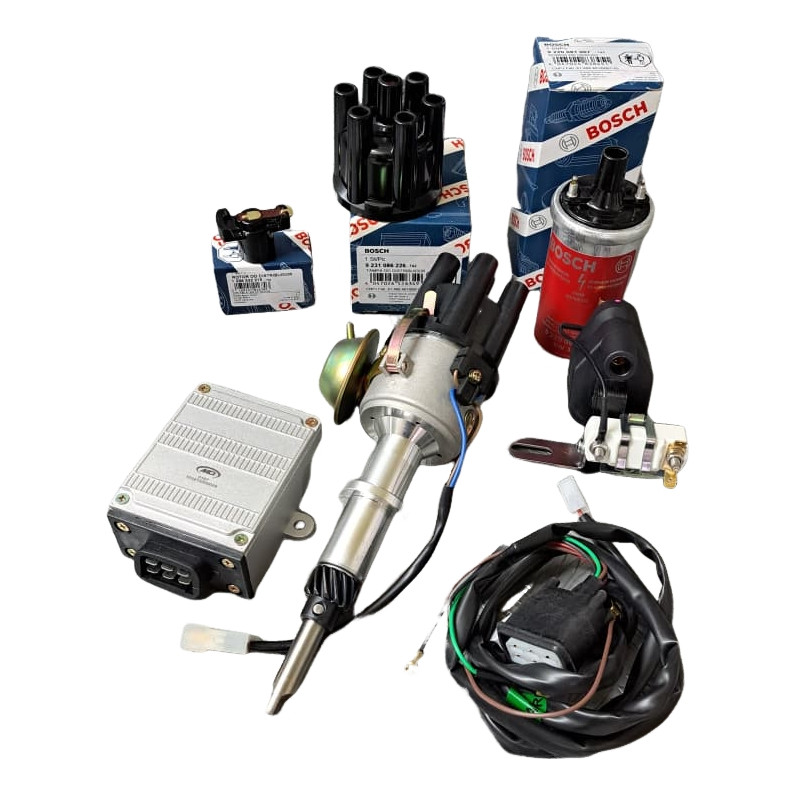 Kit Distribuidor Opala 6cc Tampa+rotor+bobina Bosch Original