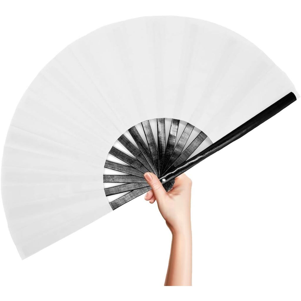 OMyTea Grande Leque Dobrável de Bambu para Homens e Mulheres - Leque de Mão para Kung Fu e Tai Chi Chinês e Japonês com