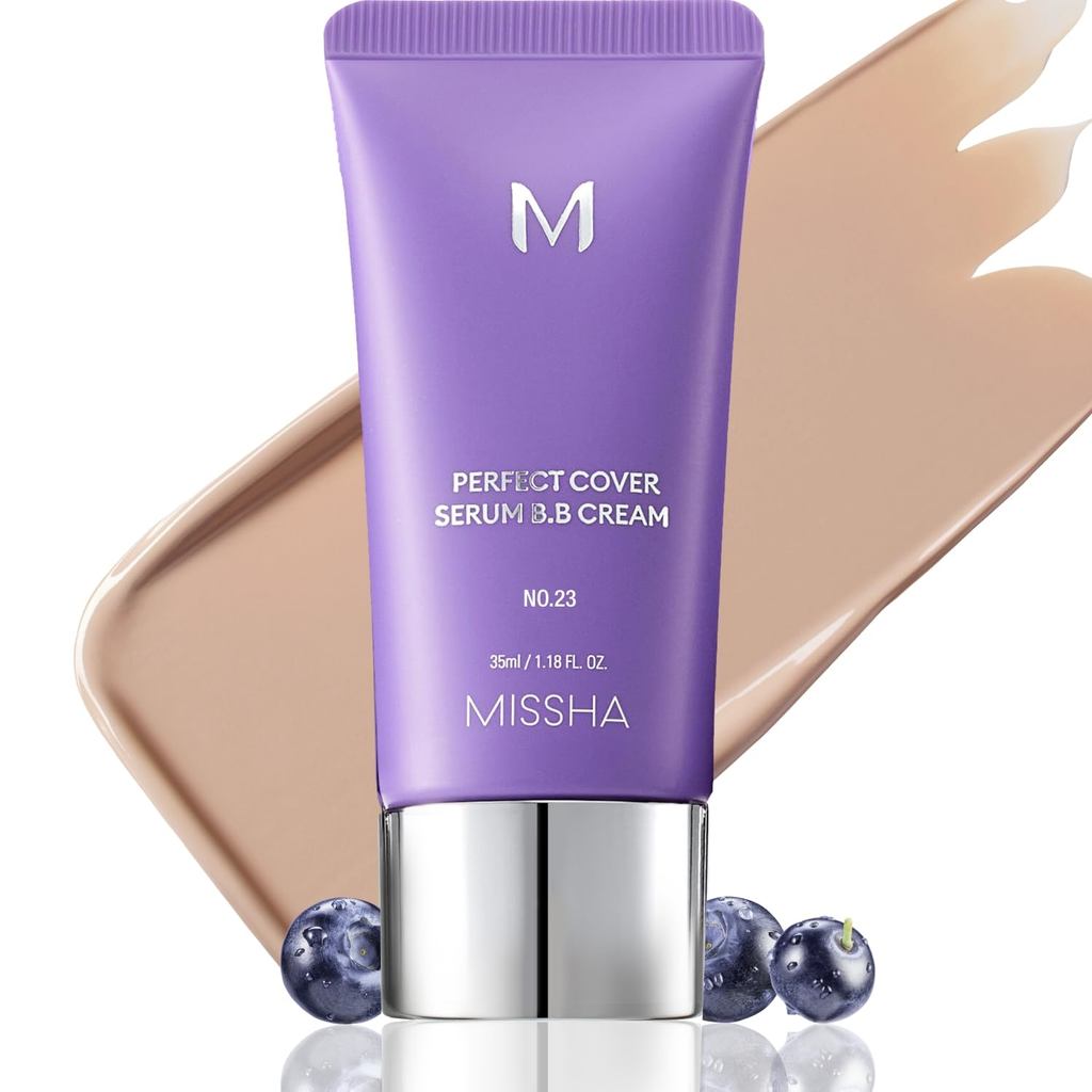 MISSHA M PERFECT COVER Essence BB Cream No.23 Bege Natural - Tom de Pele Claro/Médio, Hidratante com Cor, Base de Maquia