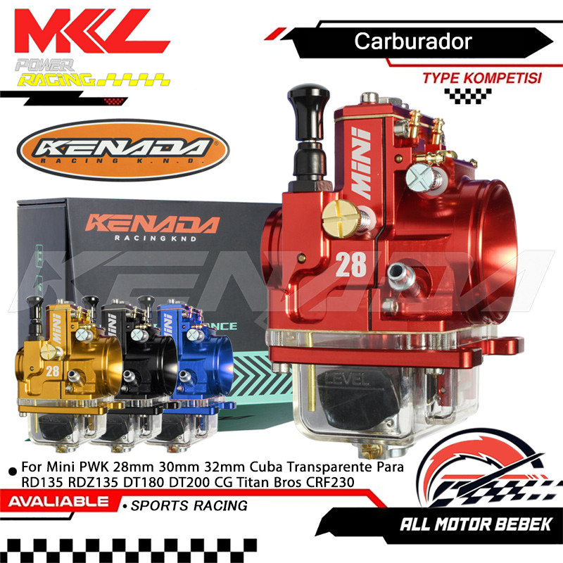 KENADA RACING Carburador PWK 28/30/32/34mm Cuba Transparente Para RD135 RDZ135 DT180 DT200 CG Titan Bros CRF230
