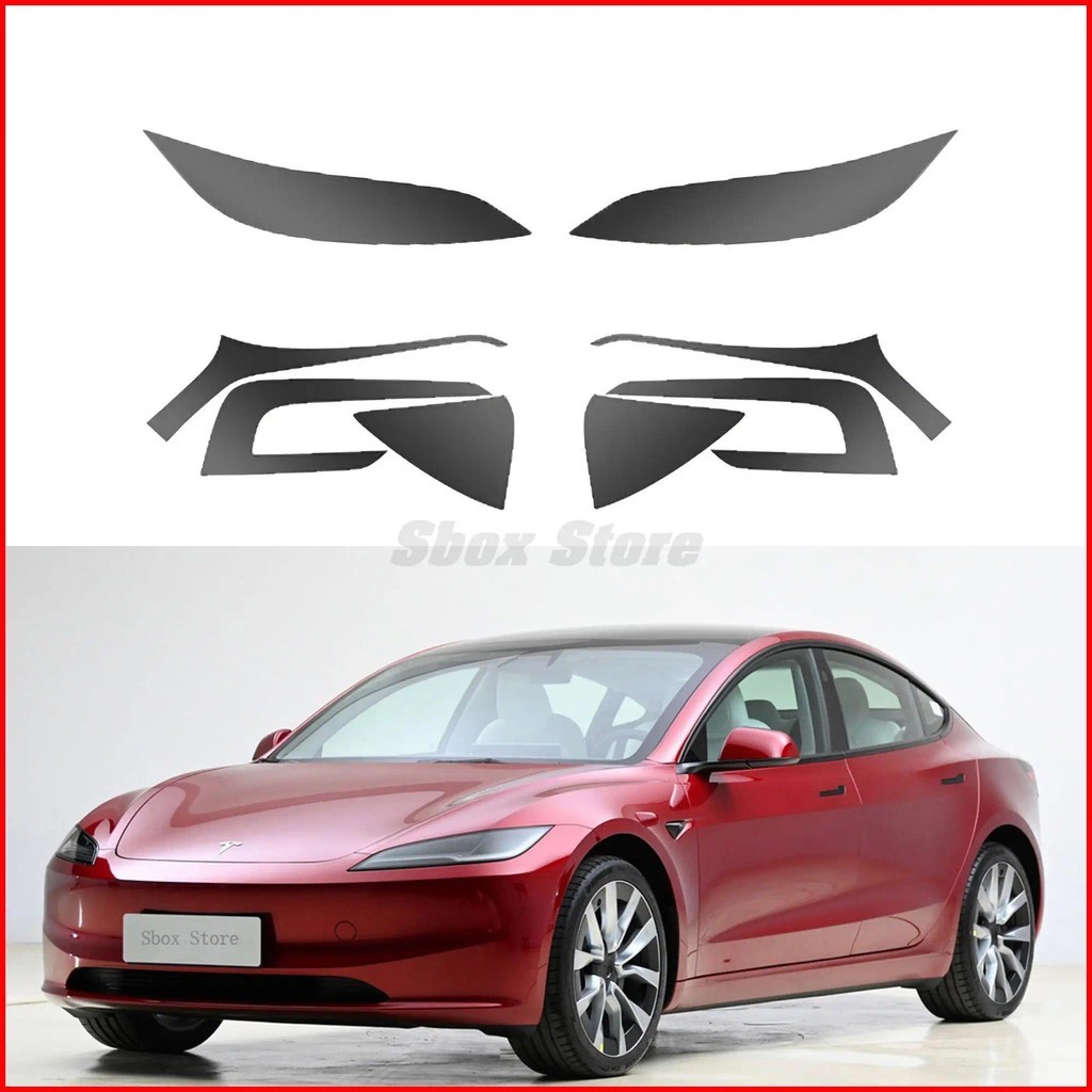 Para Tesla Modelo 3 Highland 2023-2024 Farol Lanterna Traseira Película Protetora Lâmpada Preto Mudança De Cor Filmes
