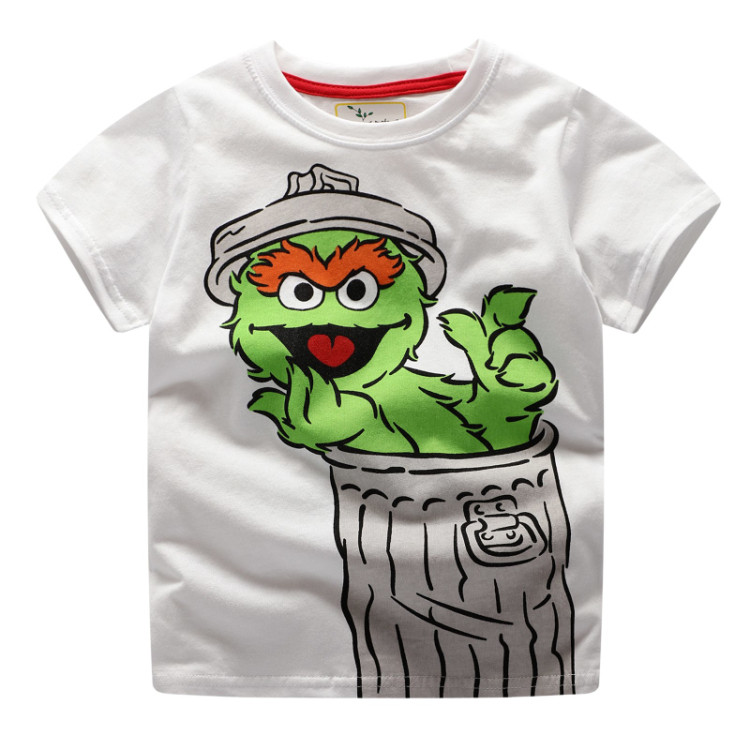 Verão crianças de manga curta camiseta novo estilo meninos verão versão coreana puro algodão impresso dos desenhos anima