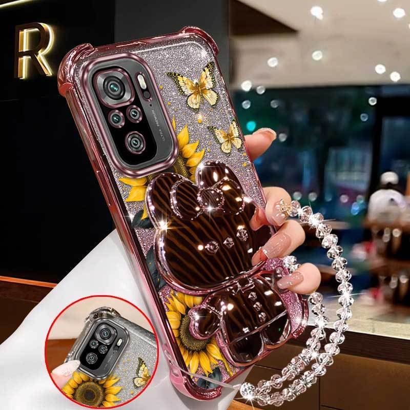 Chic Para Redmi Note 11 SE (Índia)/12/12 Pro/+ 5G/11E 11SE Capa 3 Unidades (Belta De Telefone De Girassol + Cordão + Sup
