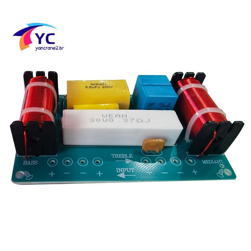YCBR 120W Alto-Falante 3 Unidades Hi-Fi Divisor De Frequência De Áudio Filtros Crossover De 3 Vias 4-8Ω .