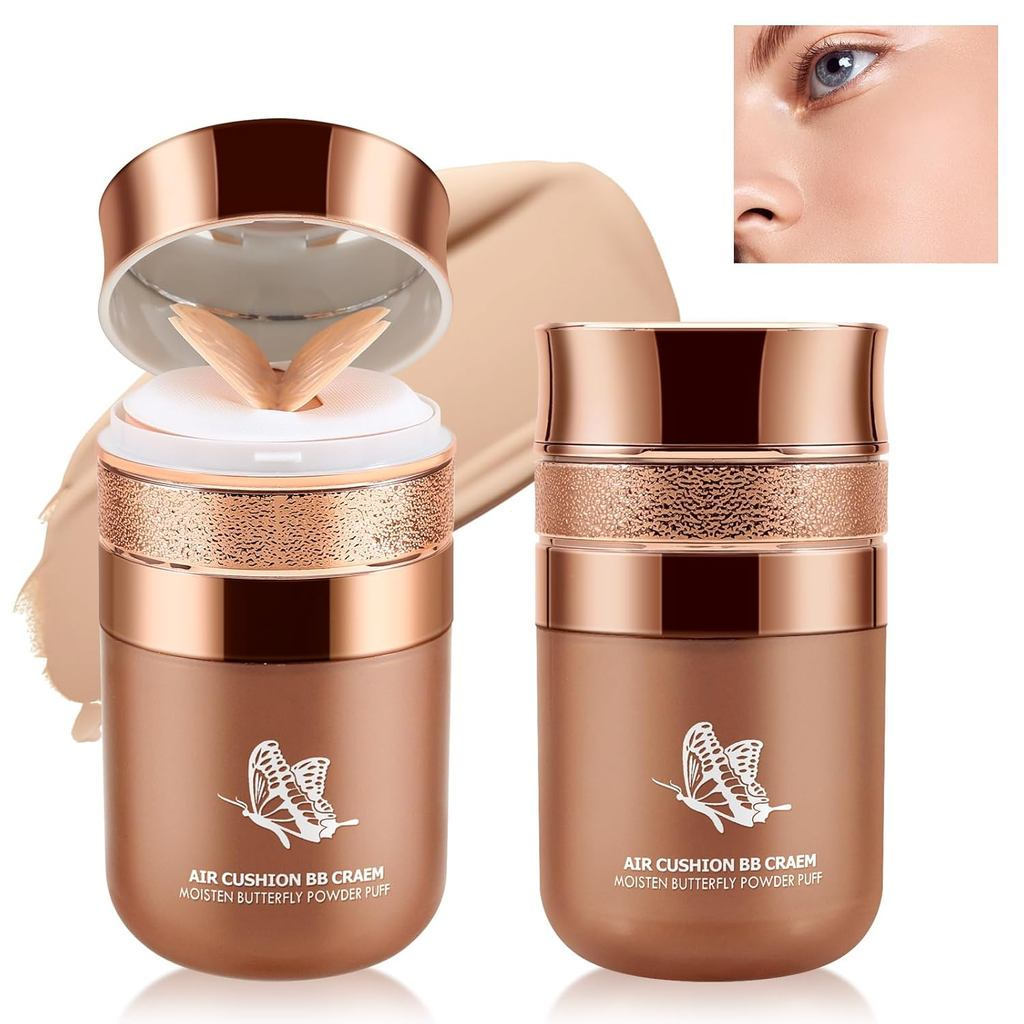 Boobeen Air Cushion BB Cream, base de maquiagem facial leve e hidratante, corretivo matte, cria uma tez radiante, corret