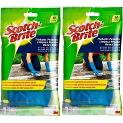 Kit com 2 Pares de Luva Limpeza Pesada SCOTCH Brite TAM M Azul 3M