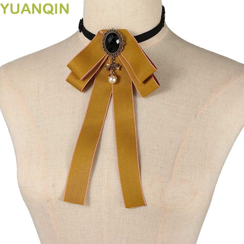 YUANQINZT Gravata Borboleta Para Meninas Chique Diamod Pérola Fita Fantasia Colar Alfinete