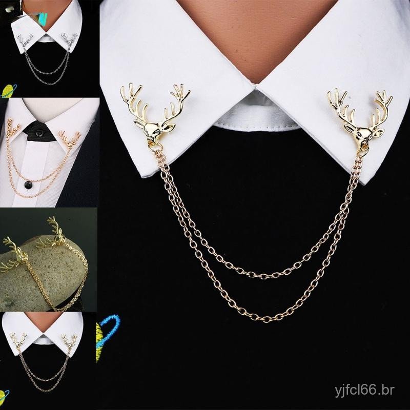 Broche/Alfinete de Colar com Chifre de Veado para Homens/Mulheres