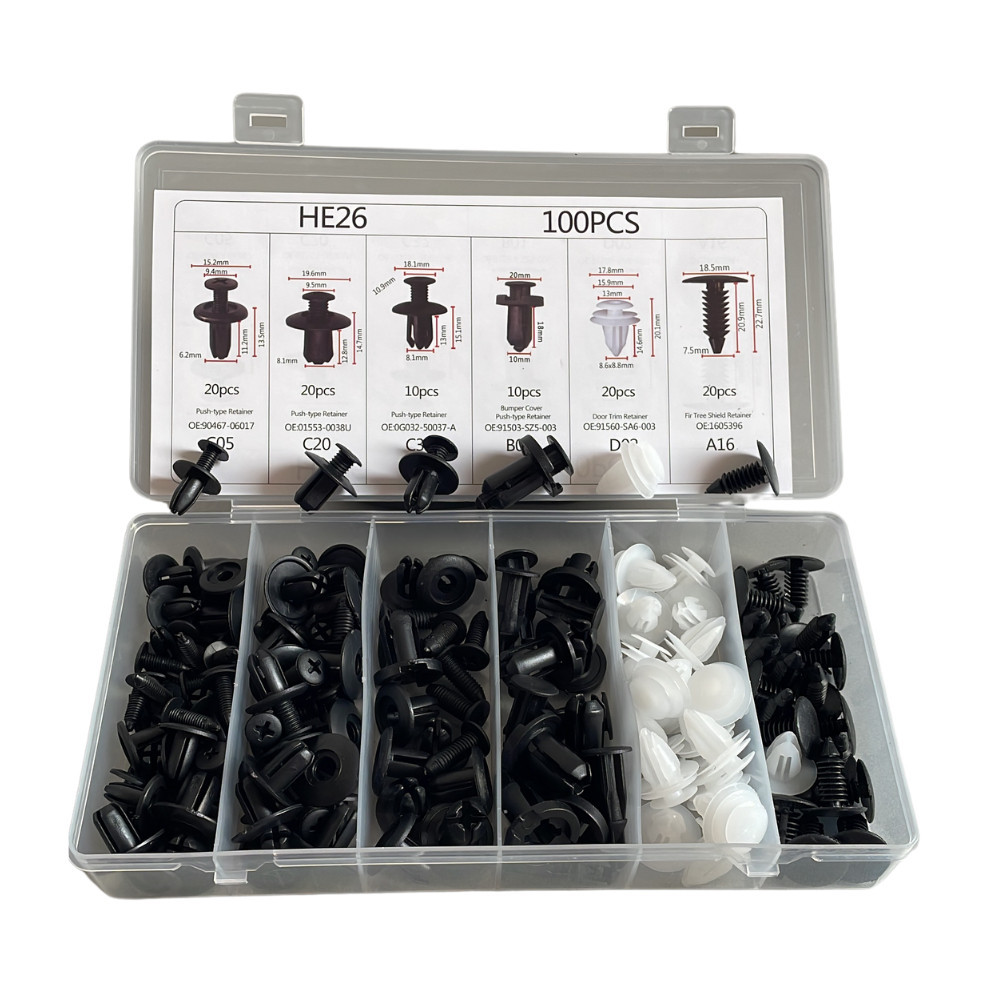 Kit 100 Presilha De Fixação Parachoque Parabarro