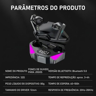 Fone De Ouvido Sem Fio Gamer X15 TWS Bluetooth 5.0 Touch Envio Rapido Do Brasil Caixa…