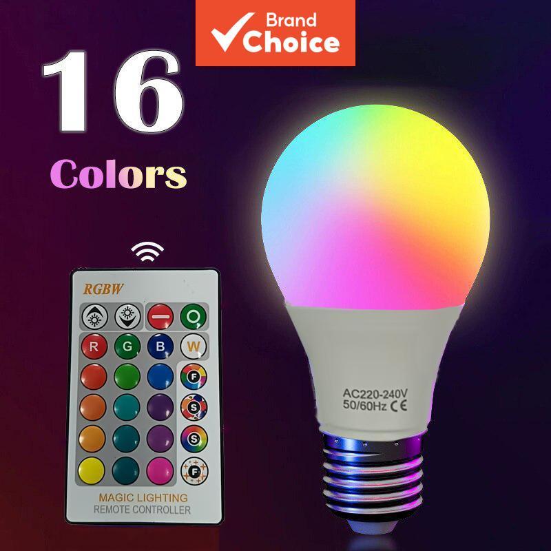 AXUS 16 Cores Lâmpada LED RGB Multicolorida E27 220-240V Iluminação Doméstica Dimerizável 24 Controle Remoto Chave