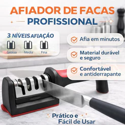 Afiador de faca 3 estágios amolador profissional aço inoxidável