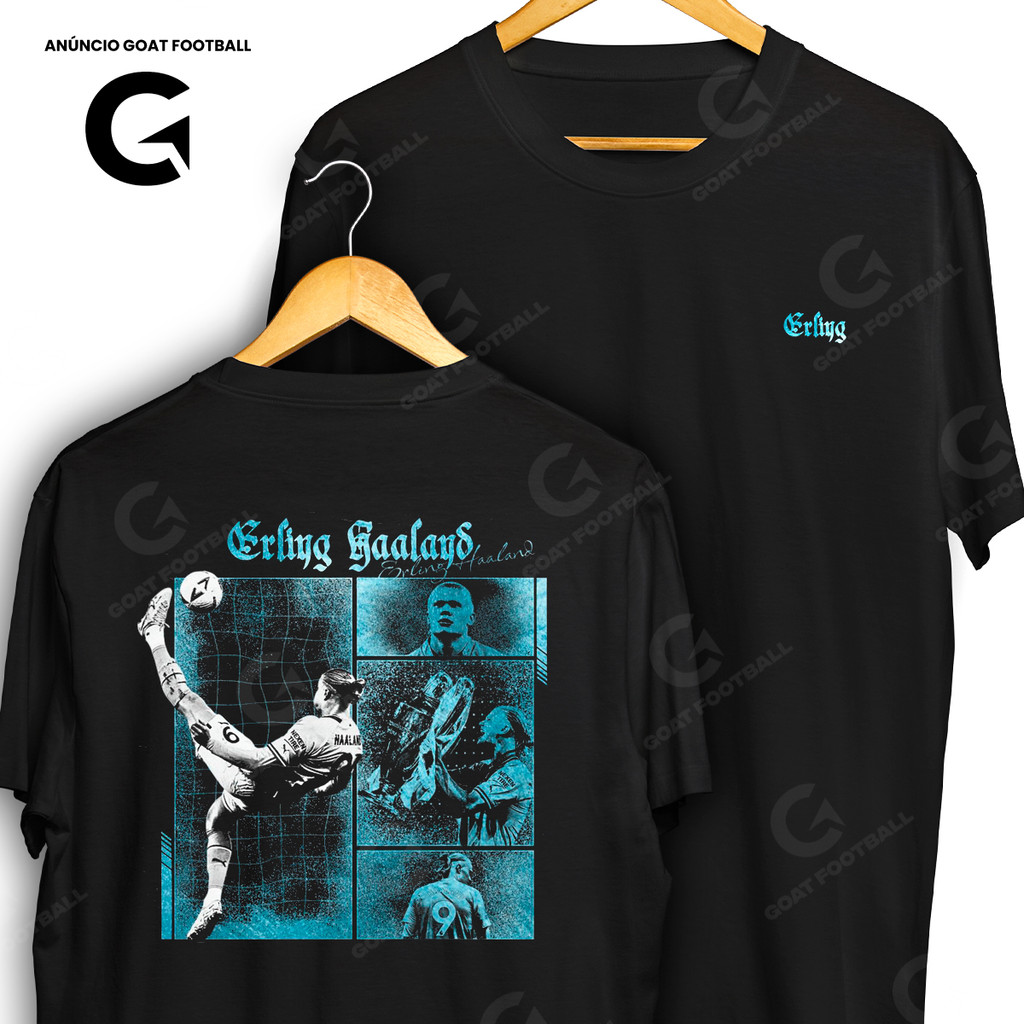 Camiseta Erling Haaland Manchester Futebol Blusa Camisa 100% Algodão