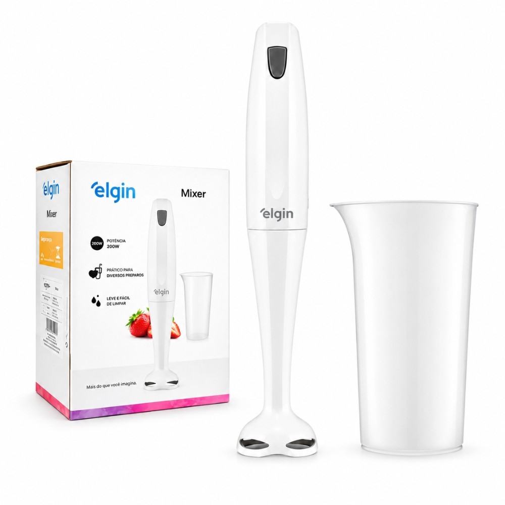 Mixer De Mão Elgin MIX10 200W 127V Branco Com Copo De 700ml