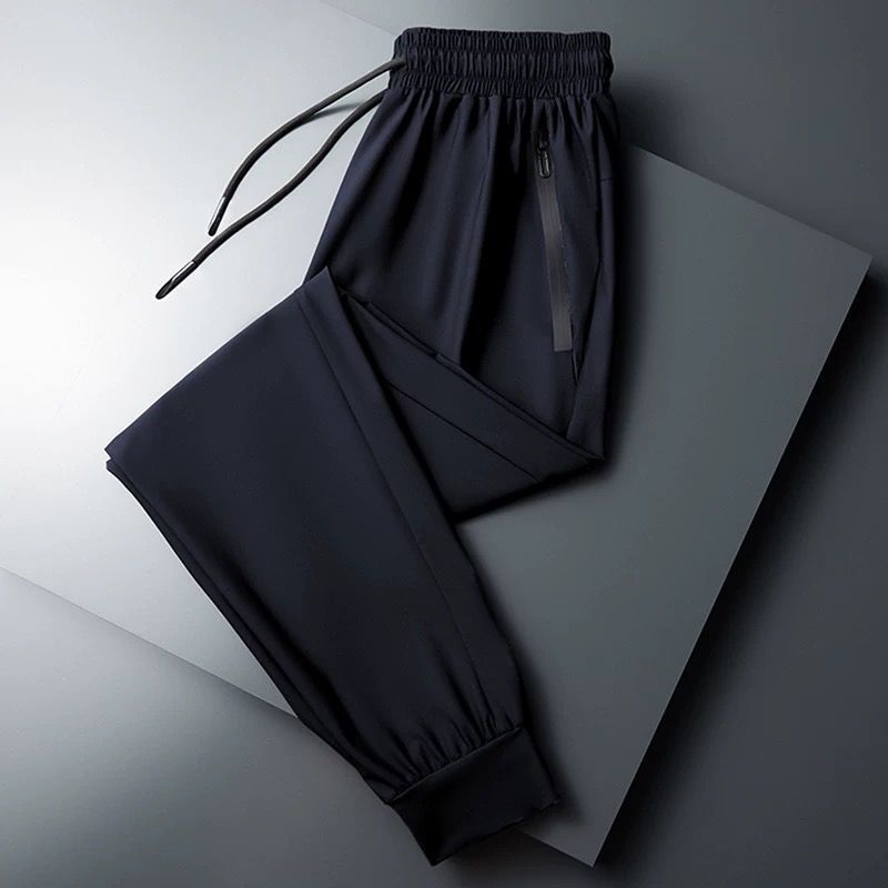 Calça Jogger Preta Masculina Dry Fit Com Fitas Esportiva