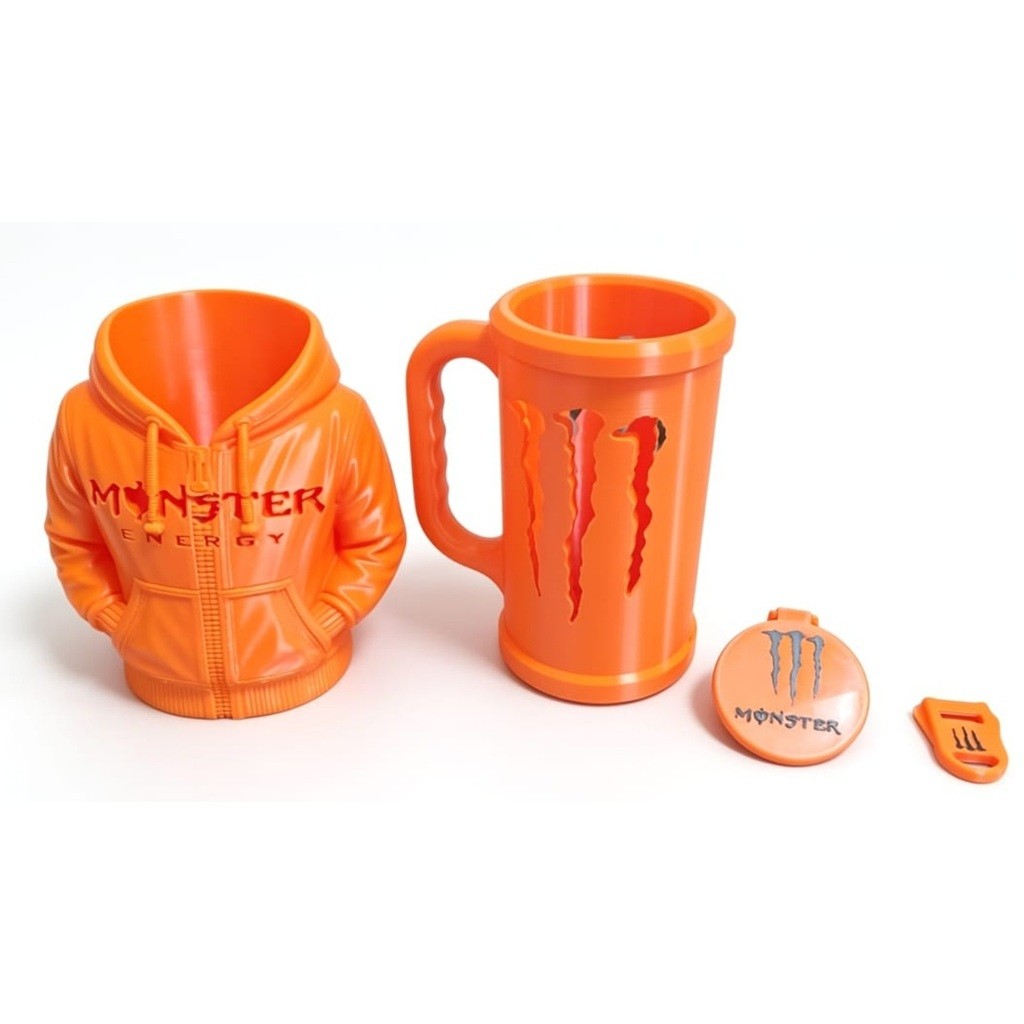 Porta Lata Monster 473ml Suporte Térmico com Tampa e Abridor Personalizado Cores Impressão 3D