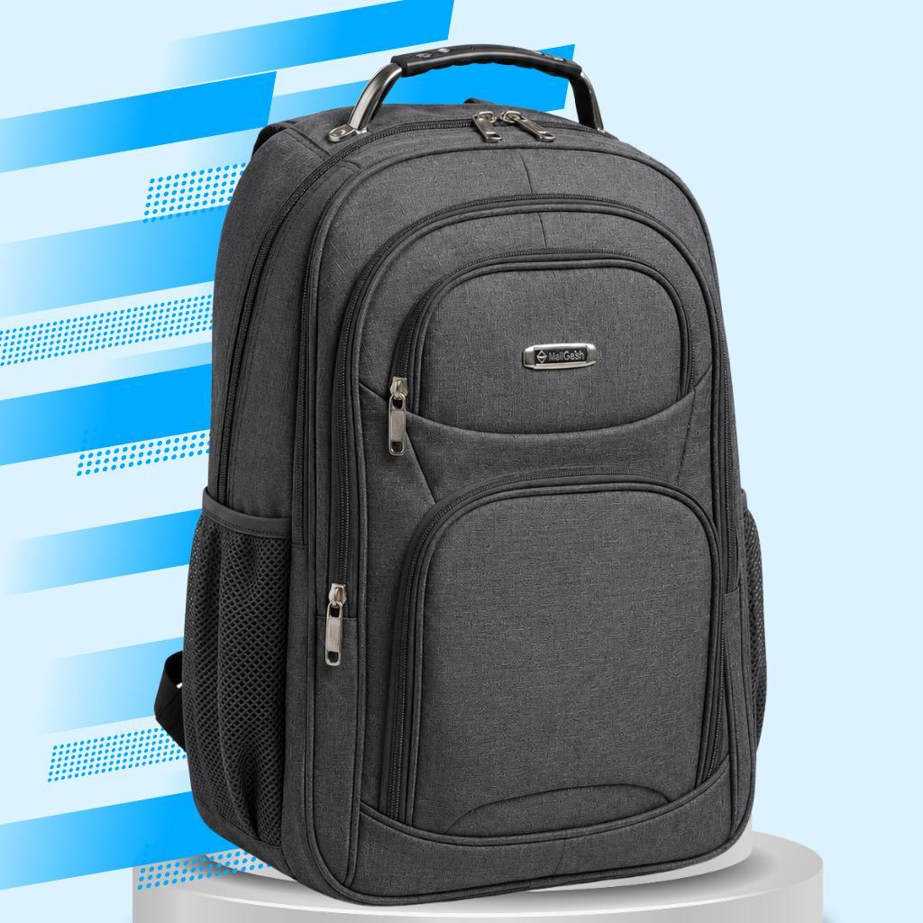 Mochila Executiva Cinza Resistente com Porta USB para Faculdade e Trabalho