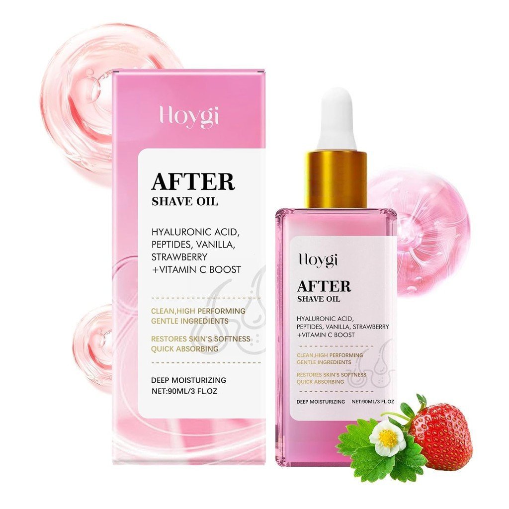 Loção pós-barba com aroma de morango e baunilha, deixa a pele macia, acalma a pele e previne pelos encravados e ressecam