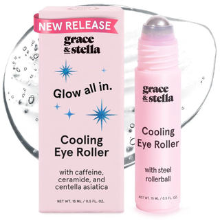 grace&stella Clareador de Olheiras com Esfera Metálica Refrescante - Sérum para Olhos com Centella Asiática e Cafeína pa